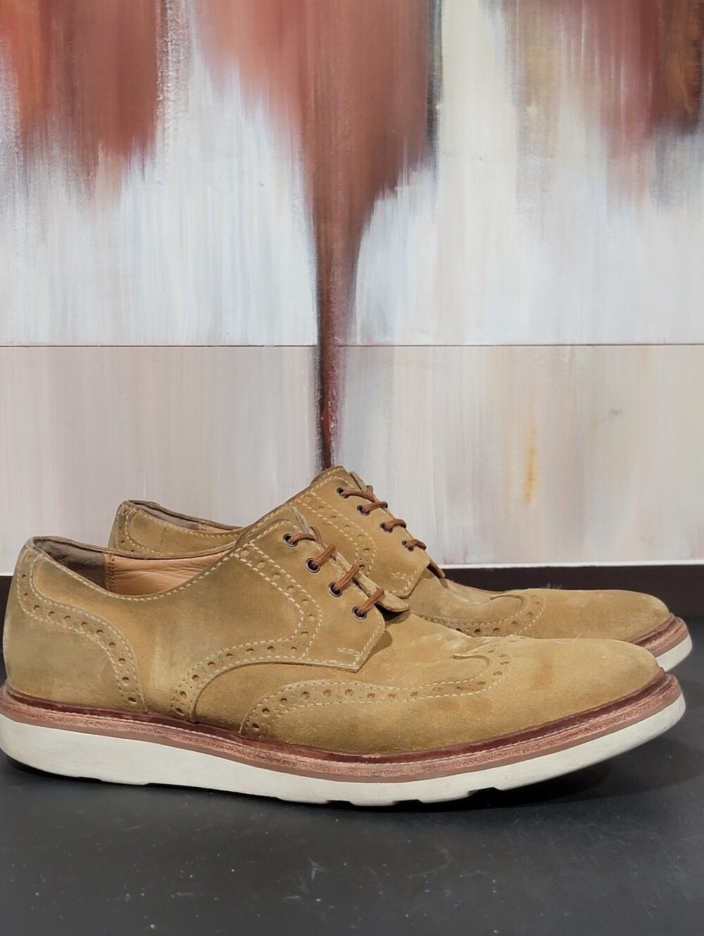 Coach New York Men's Brown Leather Derby Dress Shoes Handcrafted Tan SZ 11.5 D
